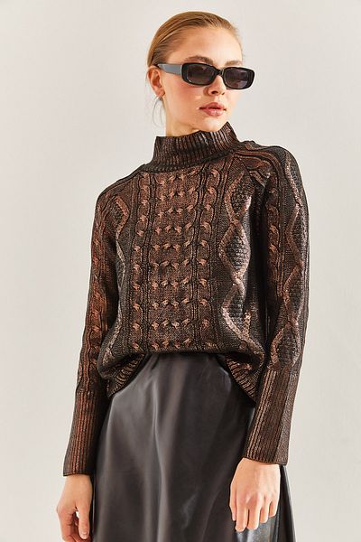 Bianco Lucci Women's Patterned Knitwear Sweater