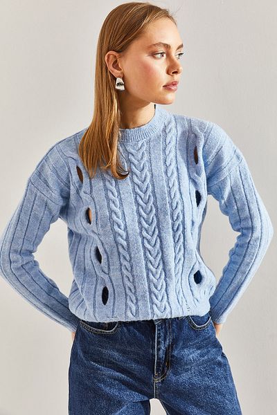 Bianco Lucci Geflochtener gemusterter Strickpullover für Damen