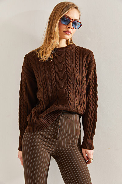 Bianco Lucci Дамски шарен плетен пуловер