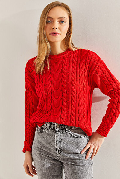 Bianco Lucci Women's Patterned Knitwear Sweater