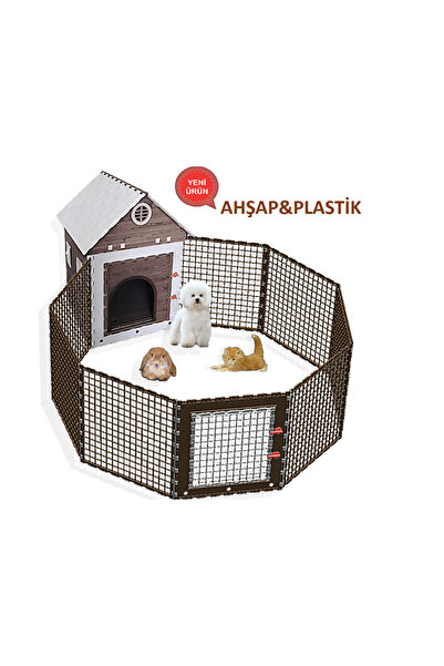Leganest Yp40_ap_bhc8 Ahşap Pls Kedi, Tavşani Köpek Evi Kafesi 42 X 42 X 65cm Ve Bahçesi