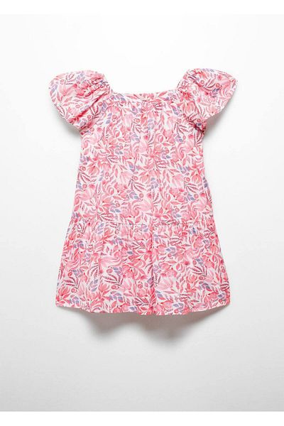 MANGO Kids Gemustertes Kleid aus Baumwolle
