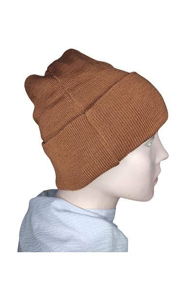 marufshop Унисекс есенно-зимна шапка с вълнена шапка от трикотаж за открито