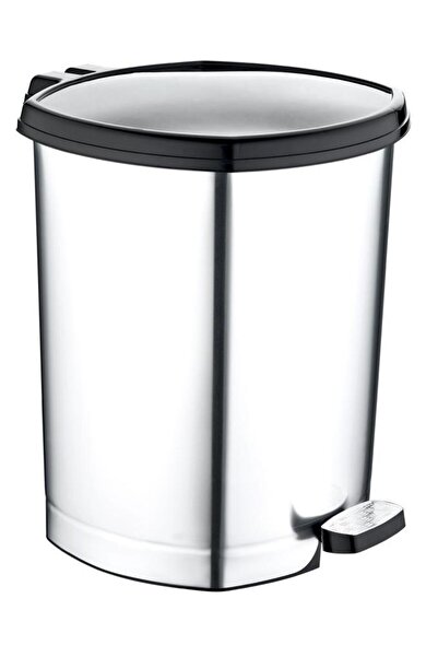 abnturk Ultra Lux Çöp Kovası Ayak Pedallı Gri-Metal Görünümlü Kova 20 Litre B...
