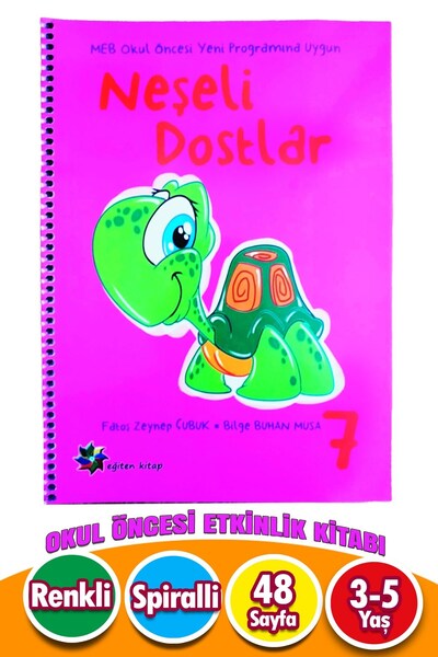 Eğiten Kitap 3-4-5 Yaş Etkinlik Kitabı Neşeli Dostlar Mor Kitap 7