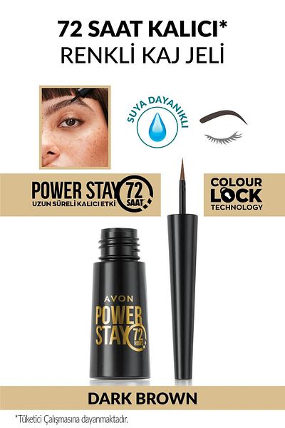 AVON Power Stay 72 Saat Kalıcı Kaş Jeli Dark Brown