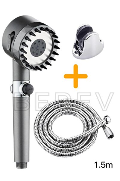 Berev 3 Fonksiyonlu Start Stop Tuşlu Filtreli Basınçlı Masaj Etkili Duş Başlı...