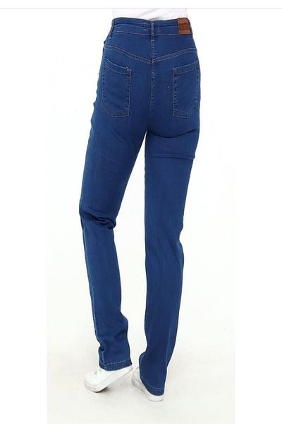 xlargebutik PLUS SIZE CLOTHING HIGH WAIST PIPE CLOTH LIGHT BLUE JEANS WITH ELASTY SIDE WAIST