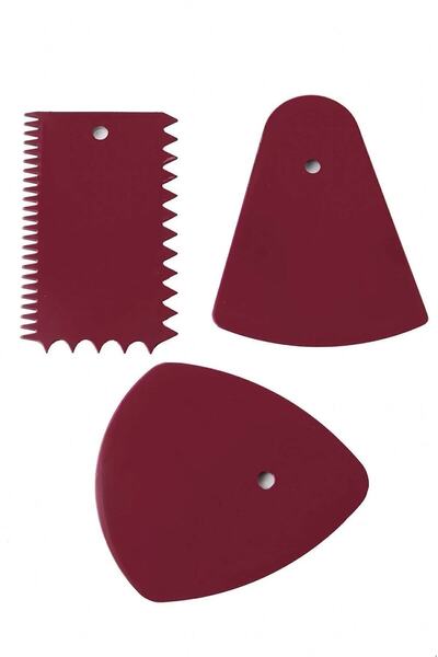 QesQin Dough Cutter Scraper Decorator Set of 3