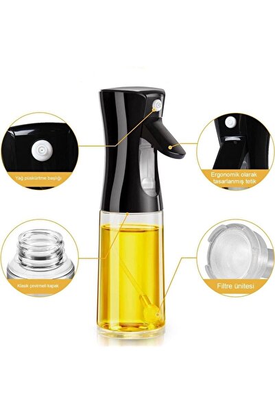 QesQin Sprey Yağdanlık, Airfryer Için Yağdanlık, Püskürtmeli Sprey Cam Şişe Z...