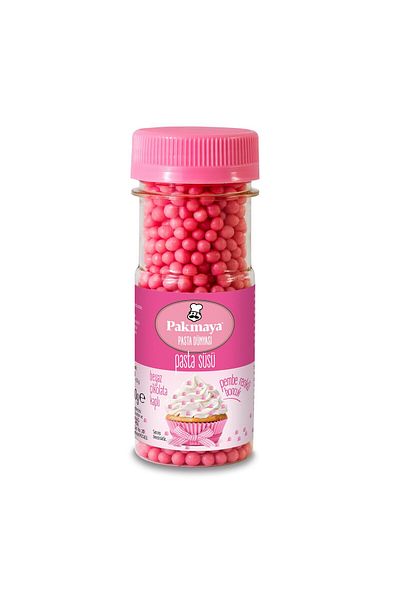 Pakmaya 50g X 2 Pieces Cake Ornament Pink Beads Rice Pops