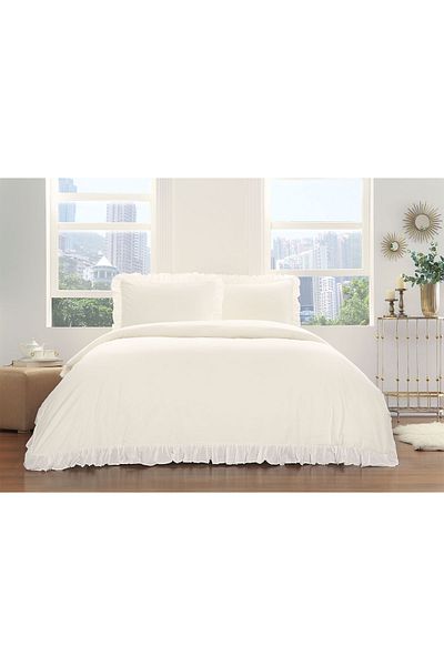 Taç Galena Ecru Seersucker Single Duvet Cover Set