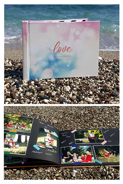 NATUREL Love Fotoğraf Albümü Anı Defteri Sticker Beyaz Kalem