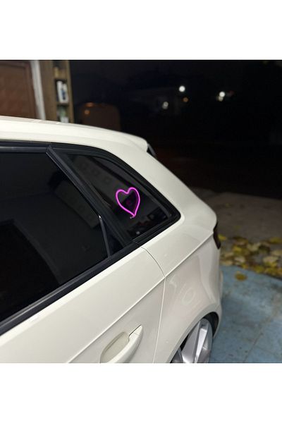 3dbaydesign In-Car Neon LED Light Decor Heart (12 Volt Suction Cup Pink)