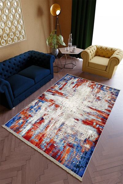 10 Post Online Salon Halısı Spor Kırmızı Mavi Gri Yolluk Kaymaz Yuvarlak Oval...