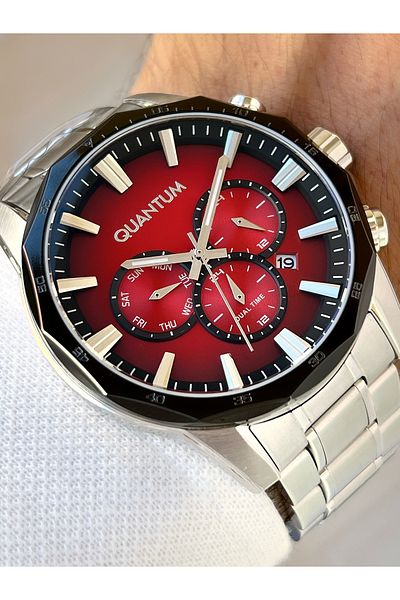 Quantum Functional 10 Atm Waterproof Steel Cord Steel Case Men's Wristwatch