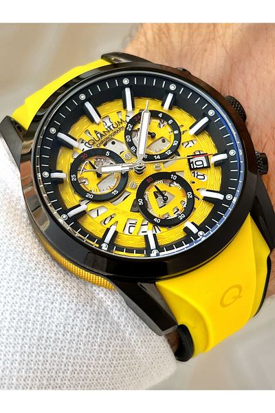 Quantum Functional 10 Atm Waterproof Silicone Cord Steel Case Men's Wristwatch