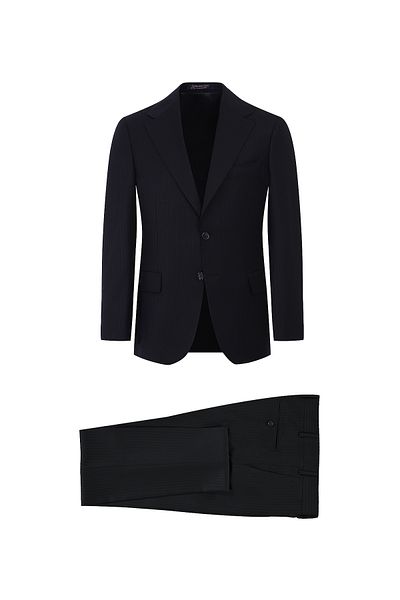 Abdullah Kiğılı Striped Slim Fit Wool Suit
