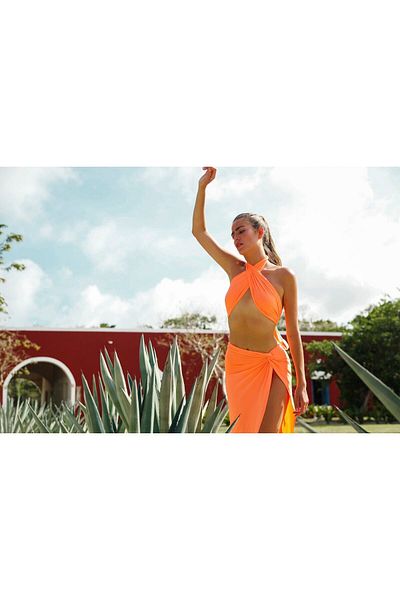 ELAF No Limit Orange Pareo Skirt - Be Jumpsuit Collection
