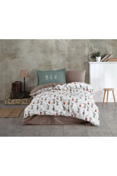 Hobby Σετ Παπλωματοθήκης Poplin Studio Μονό Κρεβάτι Paradise Brown