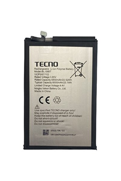 AXYA Tecno Pouvoır 4 Pro Pil Batarya Bl-58bt