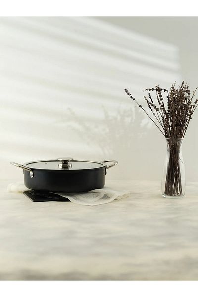 Leydi Marble Granite Karnıyarık Short Pot 30cm