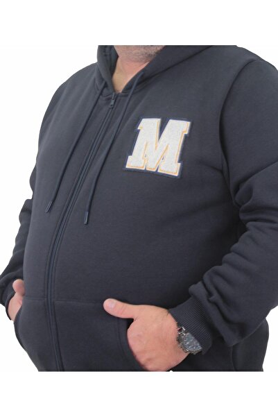 Starbattal Sweat με φερμουάρ μεγάλου μεγέθους M 23217 NAVY BLUE