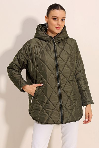 Bigdart 5181 Prešívaný kabát s kapucňou - Khaki