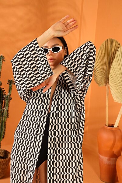 Genel Markalar Monochrome Uzun Kimono - Ma Lumière Collection