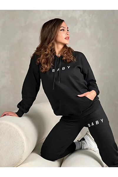 Surprise tekstil Set de trening oversize cu imprimeu pentru bebelusi de damă 