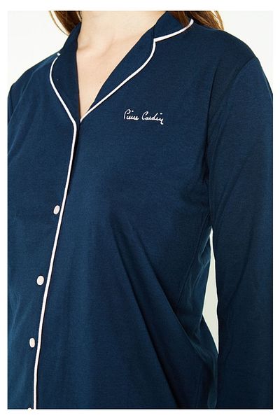 Pierre Cardin Set pijama cu mânecă lungă cu nasturi în față din bumbac V71