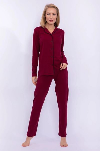 Pierre Cardin Set pijama cu mânecă lungă cu nasturi în față din bumbac V71