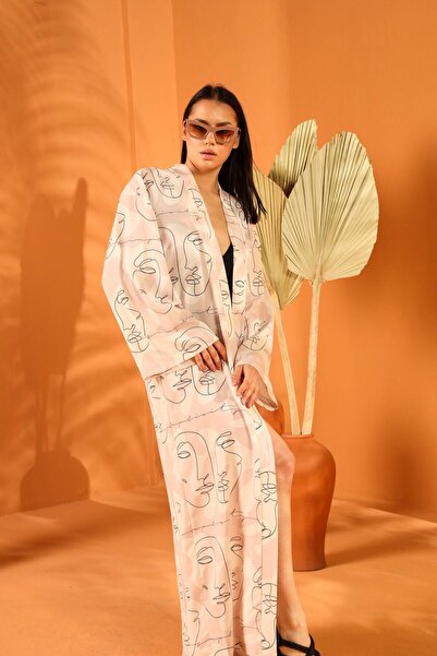 Genel Markalar Poker Face Uzun Kimono - Ma Lumière Collection