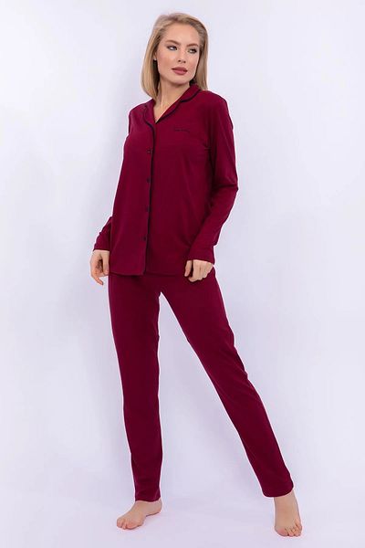 Pierre Cardin Set pijama cu mânecă lungă cu nasturi în față din bumbac V71