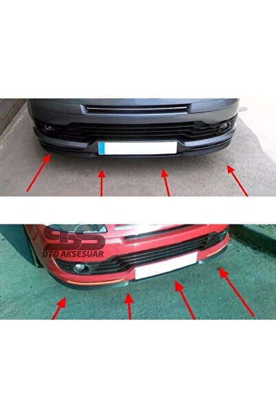STS Oto Aksesuar Citroen C4 Cupra R Uyumlu Ön Lip Mat Siyah Ön Tampon Lip