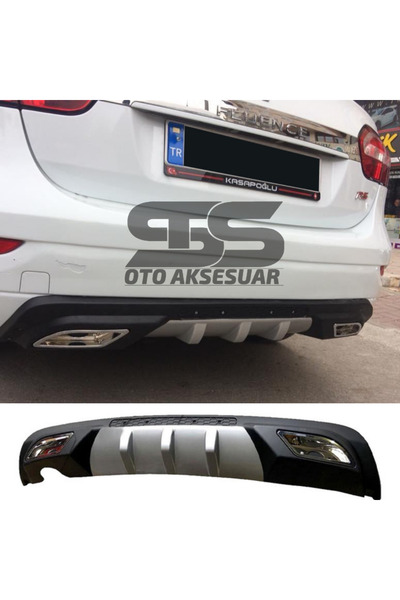 STS Oto Aksesuar Renault Fluence Difüzör Arka Tampon Eki 2 Egzoz Çıkışlı Gri
