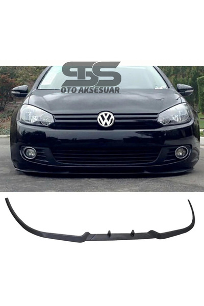 STS Oto Aksesuar Vw Golf Mk6 Cupra R Uyumlu Ön Lip Mat Siyah Ön Tampon Lip