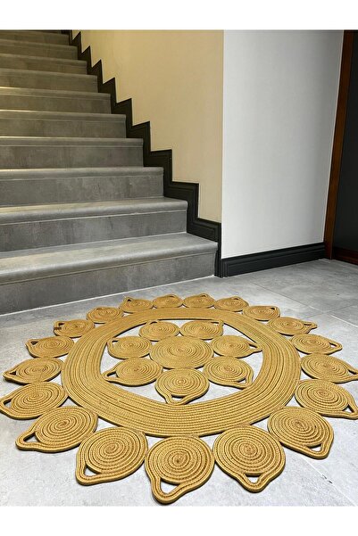 BHR Creative Jute Rug Floor Mat Teardrop Model