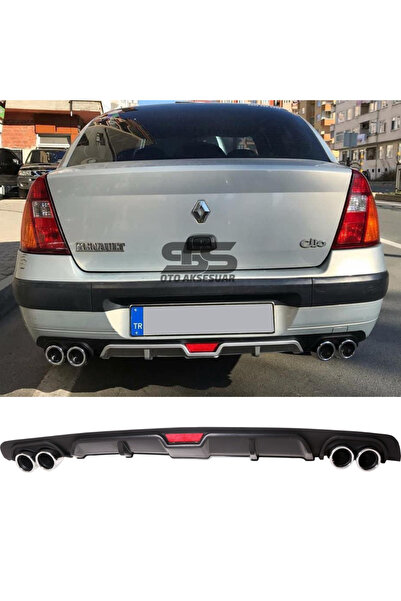 STS Oto Aksesuar Ranault Clio 2 Sedan Difüzör Arka Tampon Eki 4 Egzoz Çıkışlı...