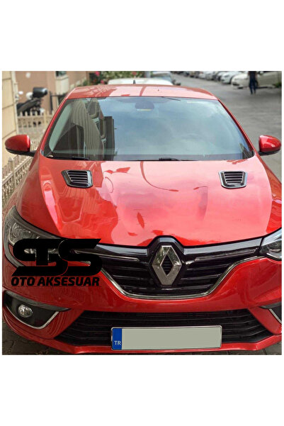STS Oto Aksesuar Renault Megane 4 Uyumlu Piano Black Kaput Üstü Havalandırma Izgarası
