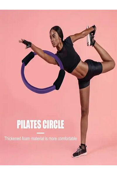 Clifton Pilates Circle and Band - Fiberglass, Exercise Gymnastic Plates Rubber Set (38 cm and 90X7.5 cm)