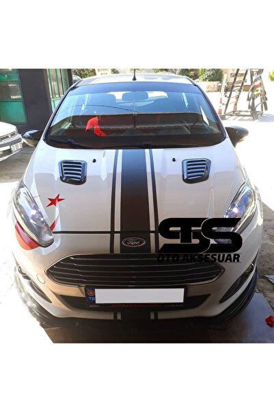 STS Oto Aksesuar Ford Fiesta Uyumlu Piano Black Kaput Üstü Havalandırma Izgarası
