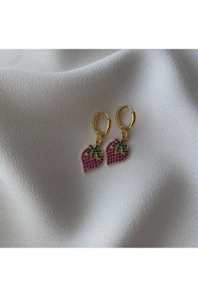 bi dünya saat aksesuar Çilek Zircon Küpe