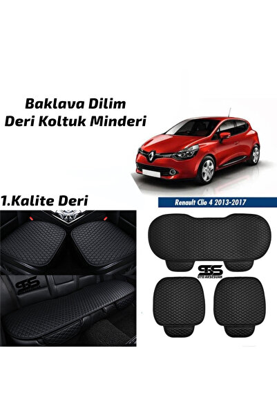 STS Oto Aksesuar رينو كليو 4 2013-2017 وسادة مقعد سيارة جلدية سوداء