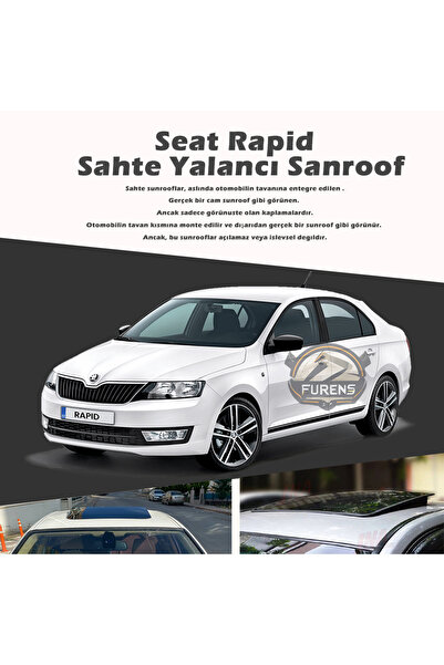 STS Oto Aksesuar Skoda Rapid Parlak Siyah Yalancı Çakma Sahte Sunroof