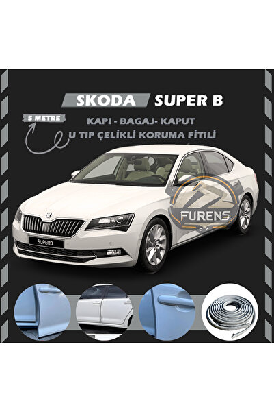 STS Oto Aksesuar Skoda SuperB Oto Araç Kapı Koruma Fitili 5metre Parlak Gri Renk