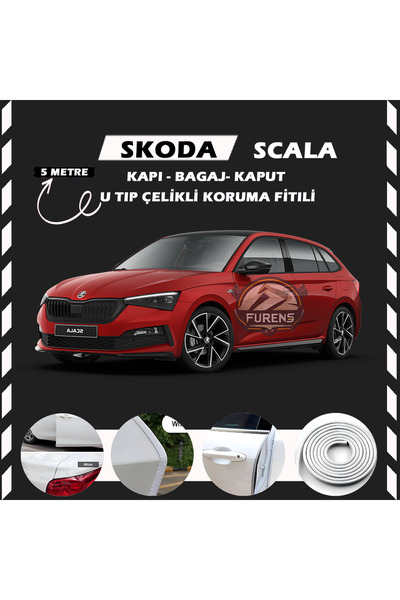 STS Oto Aksesuar Skoda Scala Oto Araç Kapı Koruma Fitili 5metre Parlak Beyaz ...