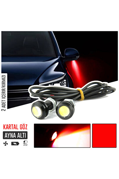 STS Oto Aksesuar Kartal Göz Led Ayna Altı Led Eagle Eye Civatalı Kırmızı Renk...