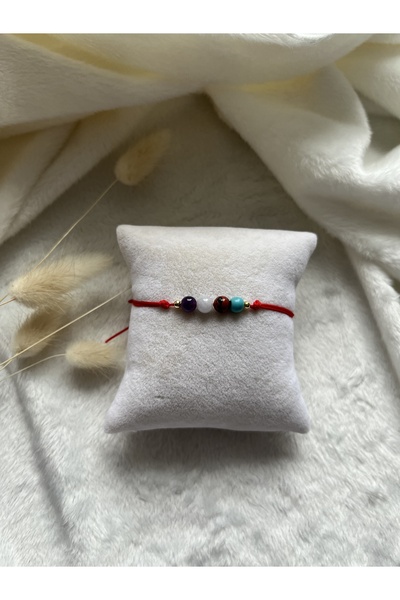 PelvedDesign سوار الحظ من الحجر الطبيعي على شكل برج الحوت قابل للتعديل