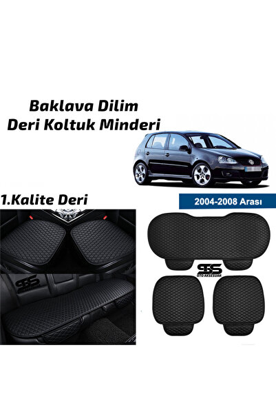 STS Oto Aksesuar وسادة مقعد سيارة فولكس فاجن جولف 5 2004-2008 من الجلد الأسود